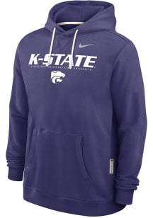 Mens K-State Wildcats Purple Nike 0 Sideline Pullover Hooded Sweatshirt