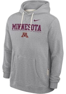 Mens Minnesota Golden Gophers Grey Nike 0 Sideline Pullover Hooded Sweatshirt