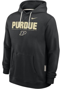 Mens Purdue Boilermakers Black Nike 0 Sideline Pullover Hooded Sweatshirt