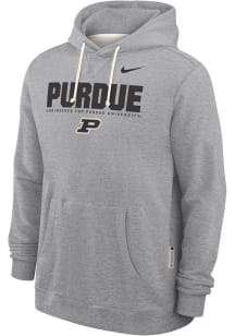 Mens Purdue Boilermakers Grey Nike 0 Sideline Pullover Hooded Sweatshirt