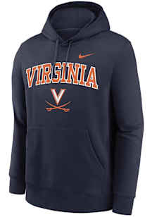 Nike Virginia Cavaliers Mens Navy Blue 0 Twill Club Long Sleeve Hoodie