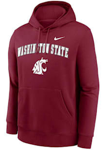 Nike Washington State Cougars Mens Crimson 0 Twill Club Long Sleeve Hoodie