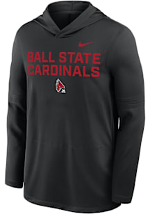 Nike Ball State Cardinals Mens Black 0 Sideline Lightweight Hood