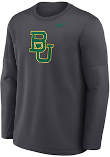 Nike Baylor Bears Mens Anthracite 0 Sideline Coach Long Sleeve Sweatshirt