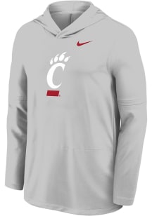 Mens Cincinnati Bearcats Grey Nike 0 Sideline Lightweight Long Sleeve Hoodie