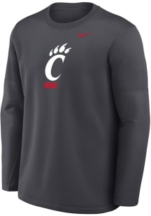 Mens Cincinnati Bearcats Grey Nike 0 Sideline Coach Long Sleeve Hoodie