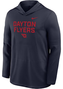 Nike Dayton Flyers Mens Navy Blue Sideline Lightweight Long Sleeve Lightweight Hoodie
