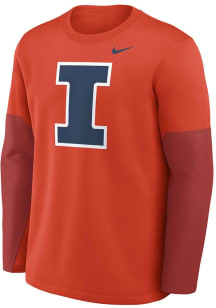 Mens Illinois Fighting Illini Orange Nike 0 Sideline Coach Long Sleeve Hoodie