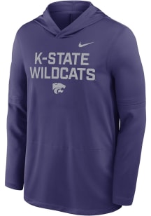 Mens K-State Wildcats Purple Nike 0 Sideline Lightweight Long Sleeve Hoodie