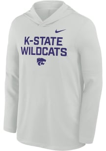 Mens K-State Wildcats Grey Nike 0 Sideline Lightweight Long Sleeve Hoodie