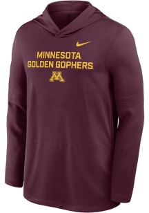 Mens Minnesota Golden Gophers Maroon Nike 0 Sideline Lightweight Long Sleeve Hoodie