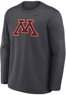 Mens Minnesota Golden Gophers Grey Nike 0 Sideline Coach Long Sleeve Hoodie