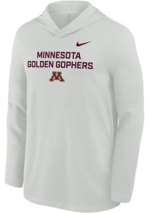 Mens Minnesota Golden Gophers Grey Nike 0 Sideline Lightweight Long Sleeve Hoodie