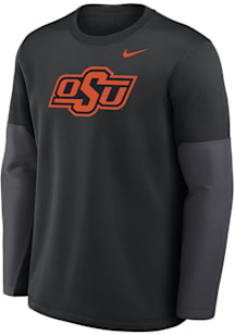 Nike Oklahoma State Cowboys Mens Black 0 Sideline Coach Long Sleeve Sweatshirt