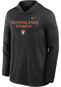 Nike Oklahoma State Cowboys Mens Black Sideline Lightweight Long Sleeve Lightweight Hoodie