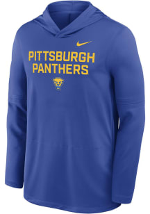 Mens Pitt Panthers Blue Nike 0 Sideline Lightweight Long Sleeve Hoodie