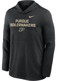 Mens Purdue Boilermakers Black Nike 0 Sideline Lightweight Long Sleeve Hoodie