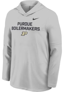 Mens Purdue Boilermakers Grey Nike 0 Sideline Lightweight Long Sleeve Hoodie