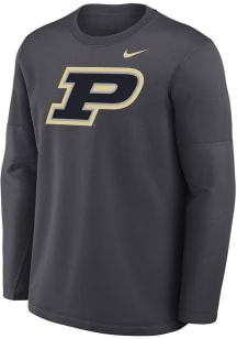 Mens Purdue Boilermakers Grey Nike 0 Sideline Coach Long Sleeve Hoodie