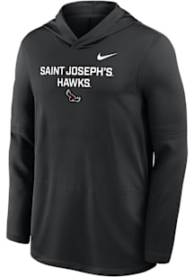 Nike Saint Josephs Hawks Mens Black 0 Sideline Lightweight Long Sleeve Lightweight Hoodie