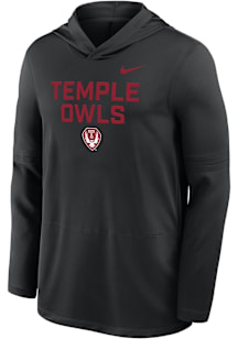 Nike Temple Owls Mens Black 0 Sideline Lightweight Hood