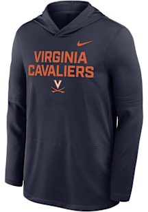 Nike Virginia Cavaliers Mens Navy Blue Sideline Lightweight Long Sleeve Lightweight Hoodie