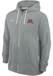 Mens Minnesota Golden Gophers Grey Nike 0 Sideline Long Sleeve Full Zip Jacket