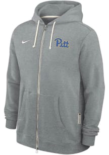Mens Pitt Panthers Grey Nike 0 Sideline Long Sleeve Full Zip Jacket