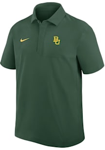 Nike Baylor Bears Mens White 0 Sideline Woven Short Sleeve Polo