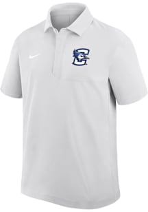 Nike Creighton Bluejays Mens White 0 Sideline Woven Short Sleeve Polo