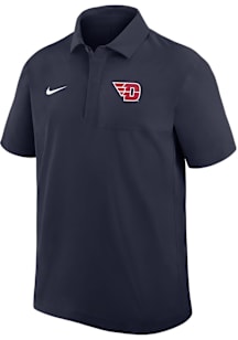 Nike Dayton Flyers Mens Navy Blue 0 Sideline Woven Short Sleeve Polo