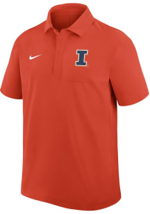 Mens Illinois Fighting Illini Orange Nike 0 Sideline Woven Short Sleeve Polo Shirt