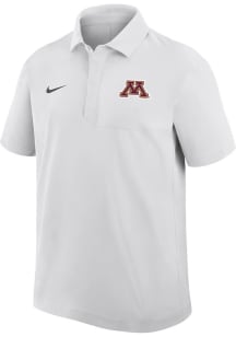 Mens Minnesota Golden Gophers White Nike 0 Sideline Woven Short Sleeve Polo Shirt