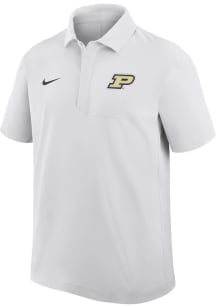 Mens Purdue Boilermakers White Nike 0 Sideline Woven Short Sleeve Polo Shirt