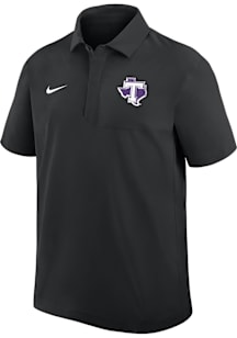 Nike Tarleton State Texans Mens Black 0 Sideline Woven Short Sleeve Polo