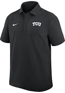Nike TCU Horned Frogs Mens Black 0 Sideline Woven Short Sleeve Polo