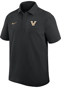 Nike Vanderbilt Commodores Mens Black 0 Sideline Woven Short Sleeve Polo