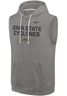Nike Iowa State Cyclones Grey 0 Sideline Fleece Short Sleeve Hoods