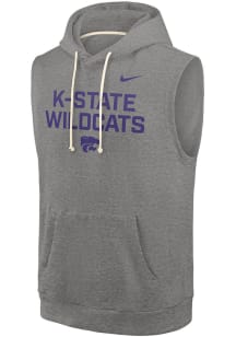 Mens K-State Wildcats Grey Nike 0 Sideline Fleece Short Sleeve Dress Shirt