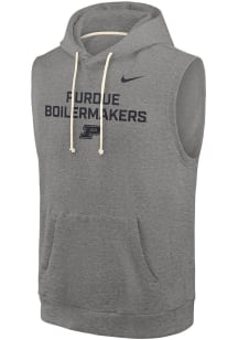 Mens Purdue Boilermakers Grey Nike 0 Sideline Fleece Short Sleeve Dress Shirt