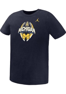Boys Michigan Wolverines Blue Nike Football Legend Short Sleeve T-Shirt