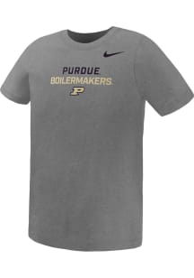 Boys Purdue Boilermakers Grey Nike Legend Short Sleeve T-Shirt