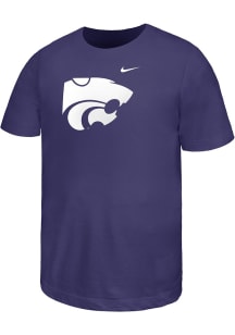 Youth K-State Wildcats Purple Nike Primary Logo Short Sleeve T-Shirt
