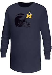 Nike Michigan Wolverines Youth Blue Tonal Mascot Long Sleeve T-Shirt