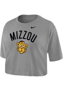 Nike Missouri Tigers Womens Grey Crop Short Sleeve T-Shirt