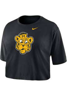 Nike Missouri Tigers Womens Black Crop Short Sleeve T-Shirt