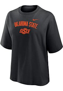 Nike Oklahoma State Cowboys Womens Black Boxy Short Sleeve T-Shirt