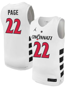 Arrinten Page Mens White Cincinnati Bearcats NIL Game Basketball Jersey