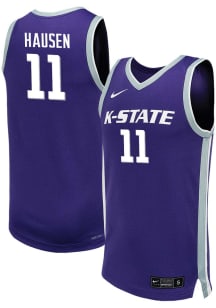 Brendan Hausen Mens Purple K-State Wildcats NIL Game Basketball Jersey