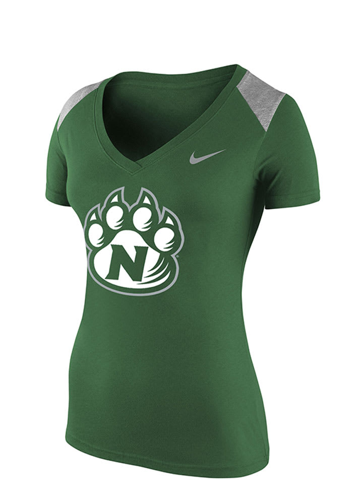 Nike Northwest Missouri State Bearcats Womens Green Stadium V-Neck T-Shirt